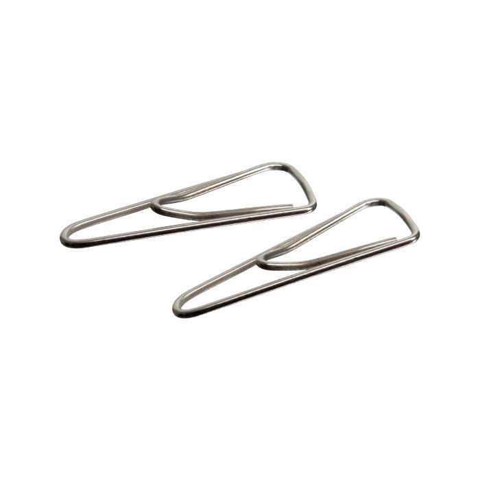 Скрепки канцелярские Axent triangular, nickel-plated, with a bend, 25мм 100шт Фото