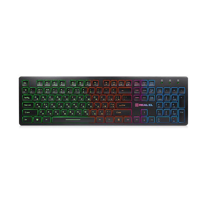 Клавиатура REAL-EL 7070 Comfort Backlit, black Фото
