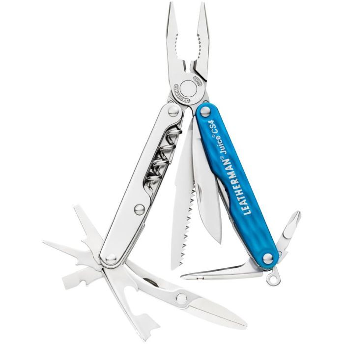 Мультитул Leatherman Juice CS4- Columbia Blue с кожаным чехлом Фото