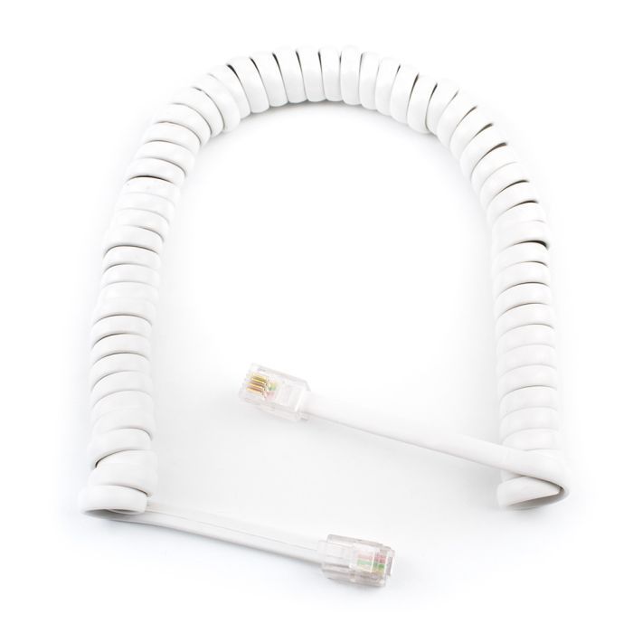 Кабель телефонный Atcom телефонный спиральный 2м RJ9 Фото