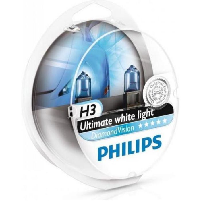 Автолампа Philips H3 Diamond Vision 5000K, 2шт/блистер Фото