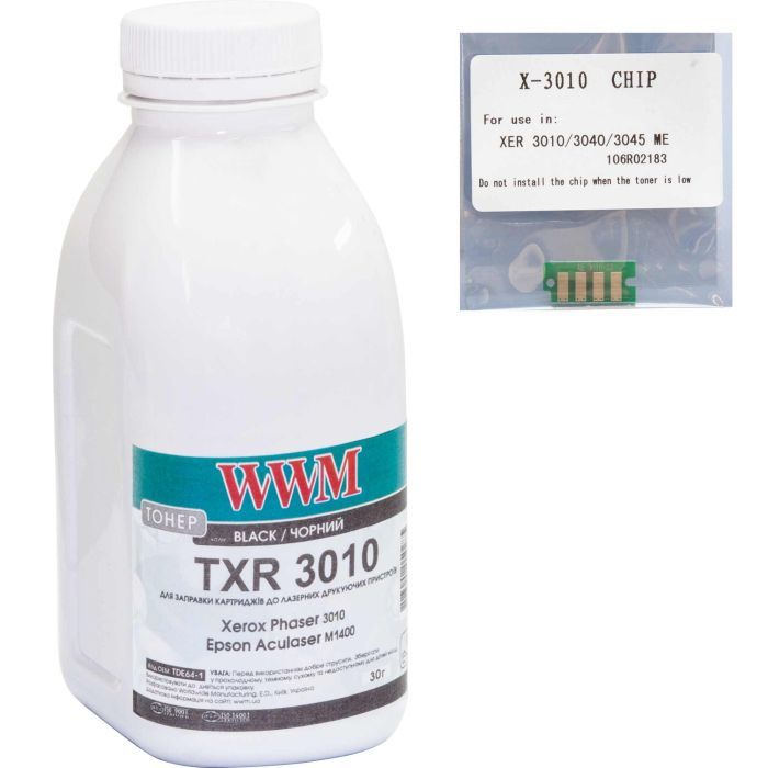 Тонер WWM Xerox Phaser 3010 Black 30г + chip Фото