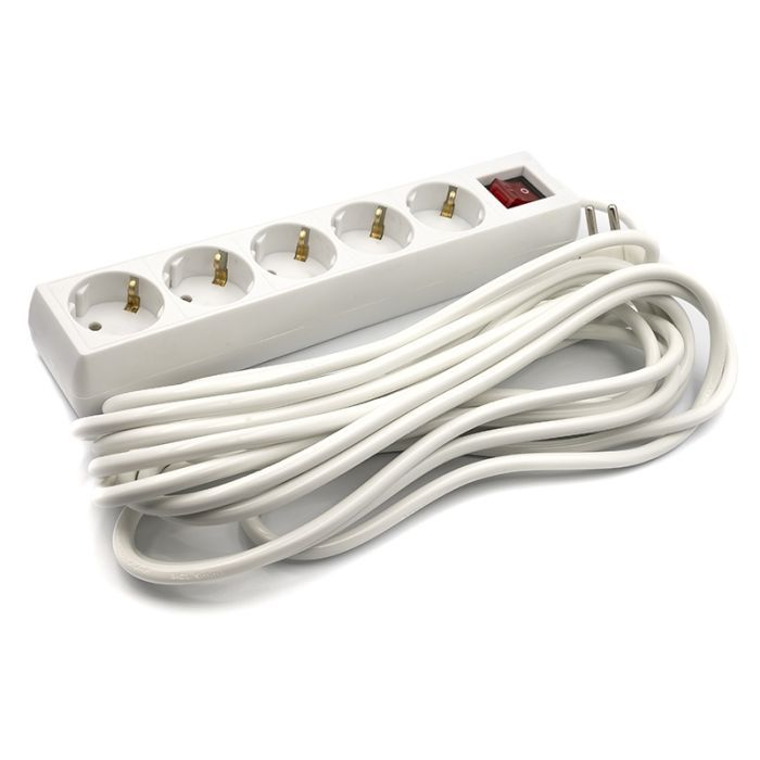 Сетевой фильтр питания PowerPlant 7 м, 5 розеток, 3x1мм2 Фото
