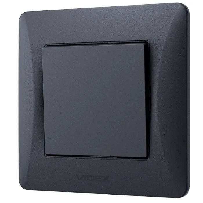 Выключатель Videx BINERA 1кл черный графит Фото