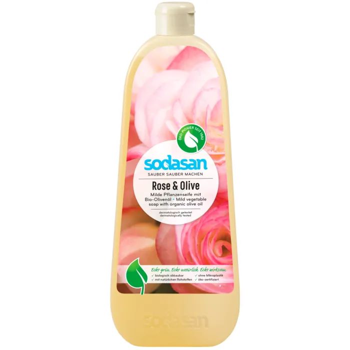 Жидкое мыло Sodasan органічне Rose-Olive тонізуюче 1 л Фото