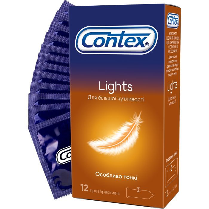 Презервативы Contex Lights особливо тонкі латексні з силіконовою змазк Фото