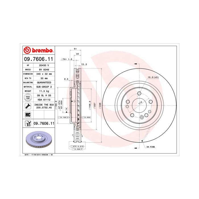 Тормозной диск Brembo 09.7606.11 Фото