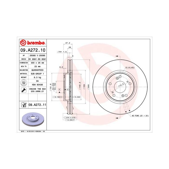 Тормозной диск Brembo 09.A272.11 Фото