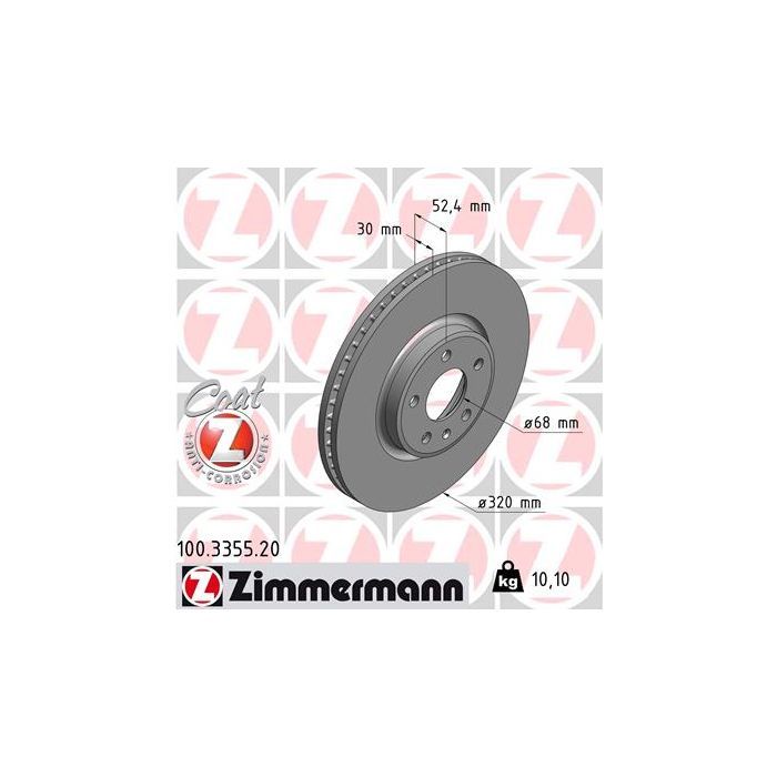 Тормозной диск ZIMMERMANN 100.3355.20 Фото
