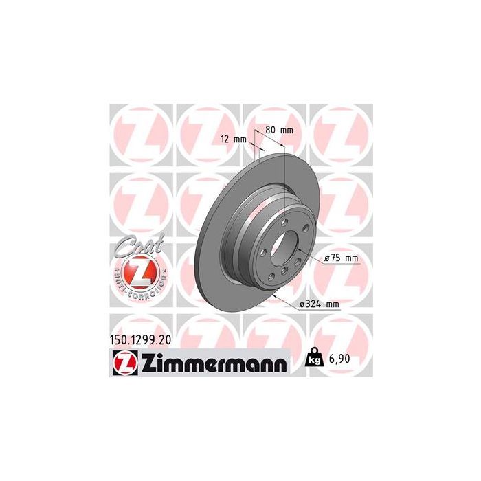 Тормозной диск ZIMMERMANN 150.1299.20 Фото
