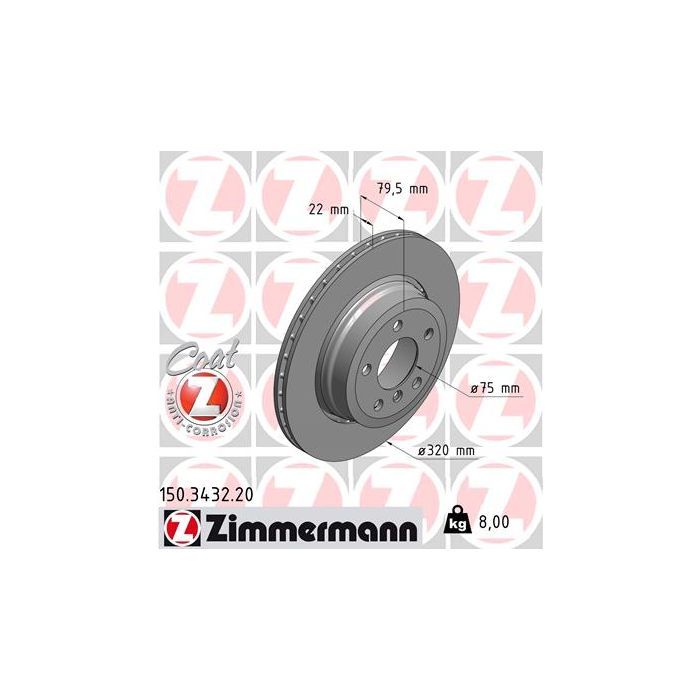 Тормозной диск ZIMMERMANN 150.3432.20 Фото