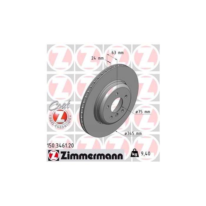 Тормозной диск ZIMMERMANN 150.3461.20 Фото