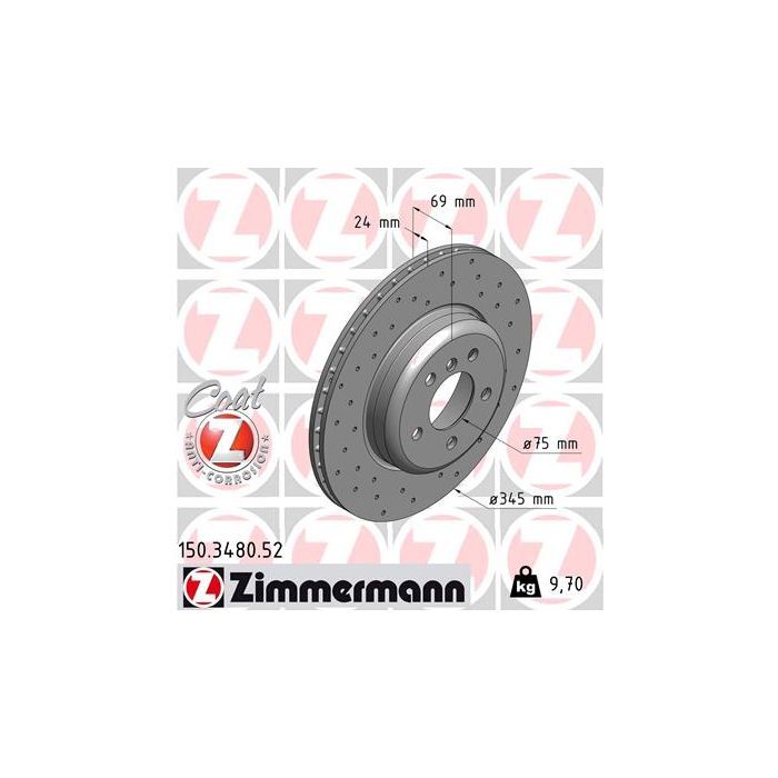 Тормозной диск ZIMMERMANN 150.3480.52 Фото