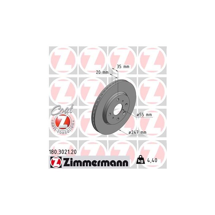 Тормозной диск ZIMMERMANN 180.3021.20 Фото