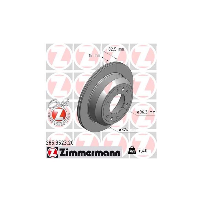 Тормозной диск ZIMMERMANN 285.3523.20 Фото