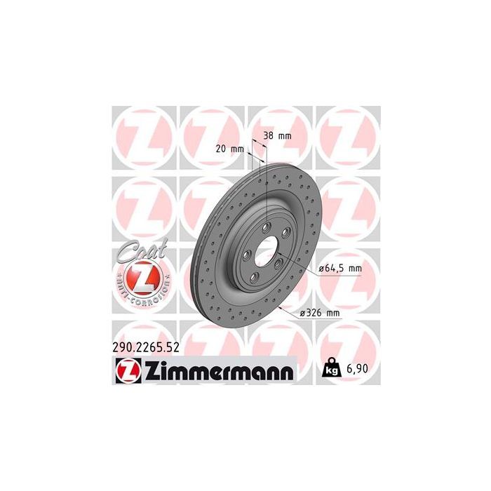 Тормозной диск ZIMMERMANN 290.2265.52 Фото