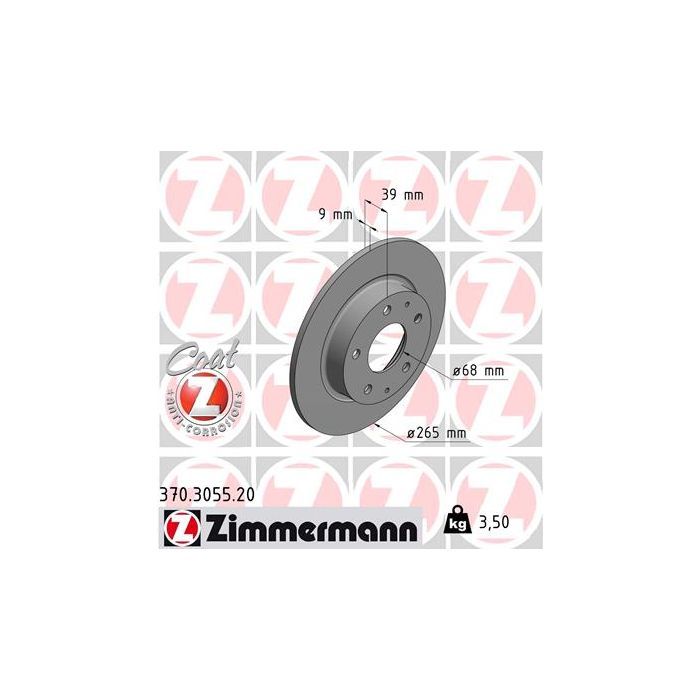 Тормозной диск ZIMMERMANN 370.3055.20 Фото