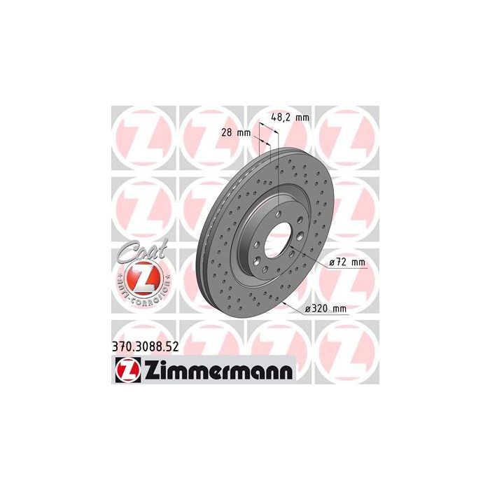 Тормозной диск ZIMMERMANN 370.3088.52 Фото