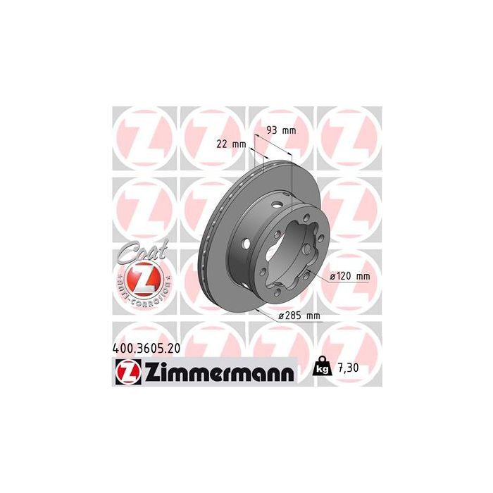 Тормозной диск ZIMMERMANN 400.3605.20 Фото