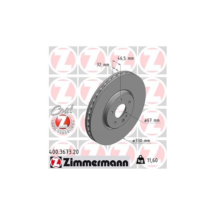 Тормозной диск ZIMMERMANN 400.3673.20 Фото
