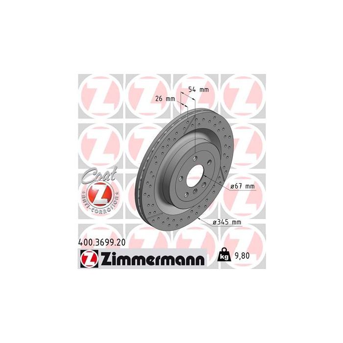Тормозной диск ZIMMERMANN 400.3699.20 Фото