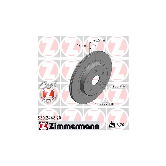 Тормозной диск ZIMMERMANN 530.2468.20 Фото