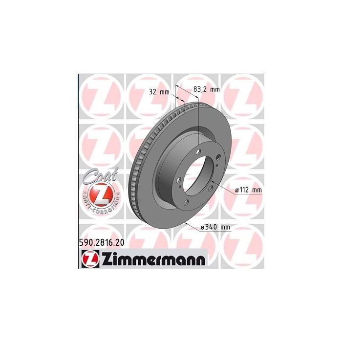 Тормозной диск ZIMMERMANN 590.2816.52 Фото