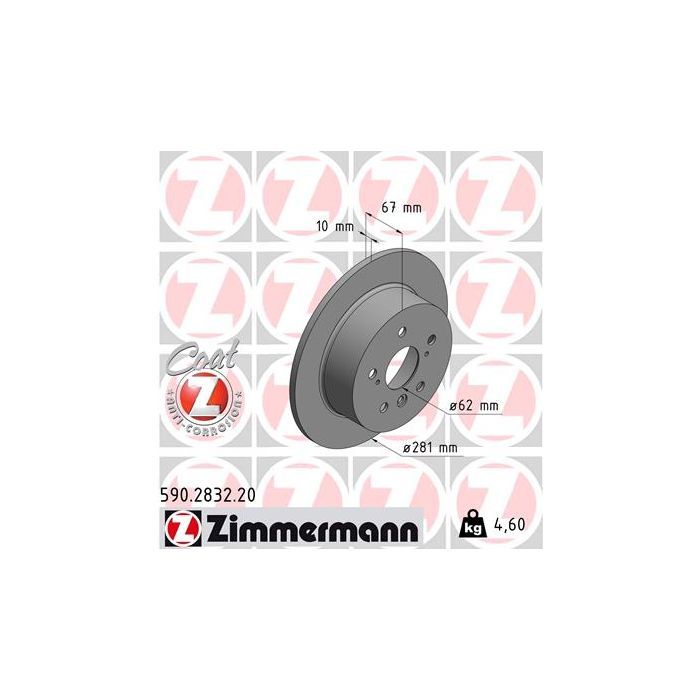 Тормозной диск ZIMMERMANN 590.2832.20 Фото