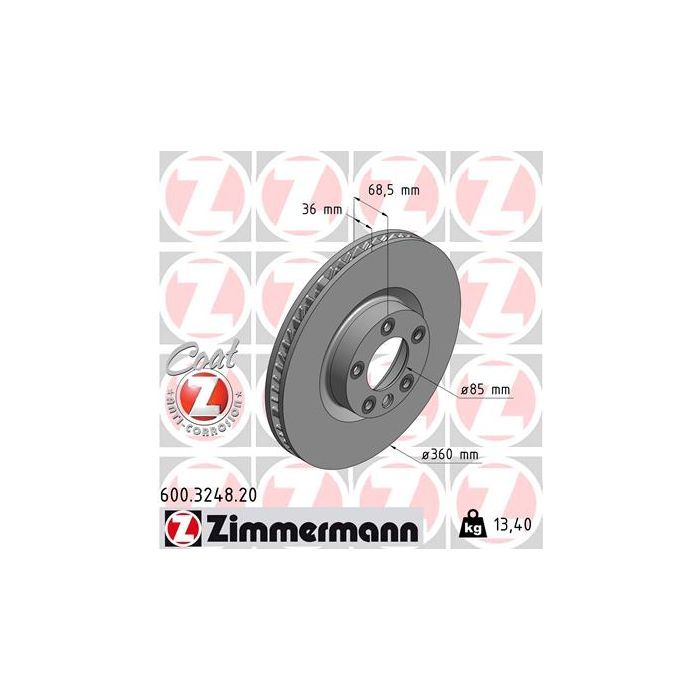 Тормозной диск ZIMMERMANN 600.3248.20 Фото