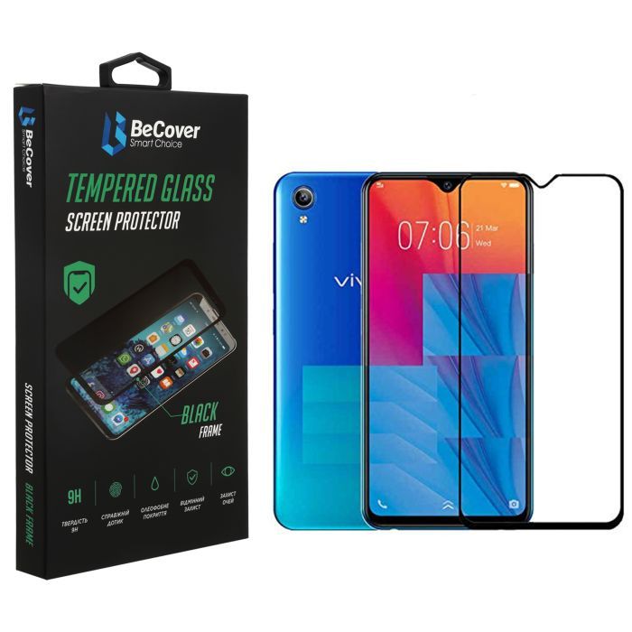 Стекло защитное BeCover Vivo Y1S Black Фото