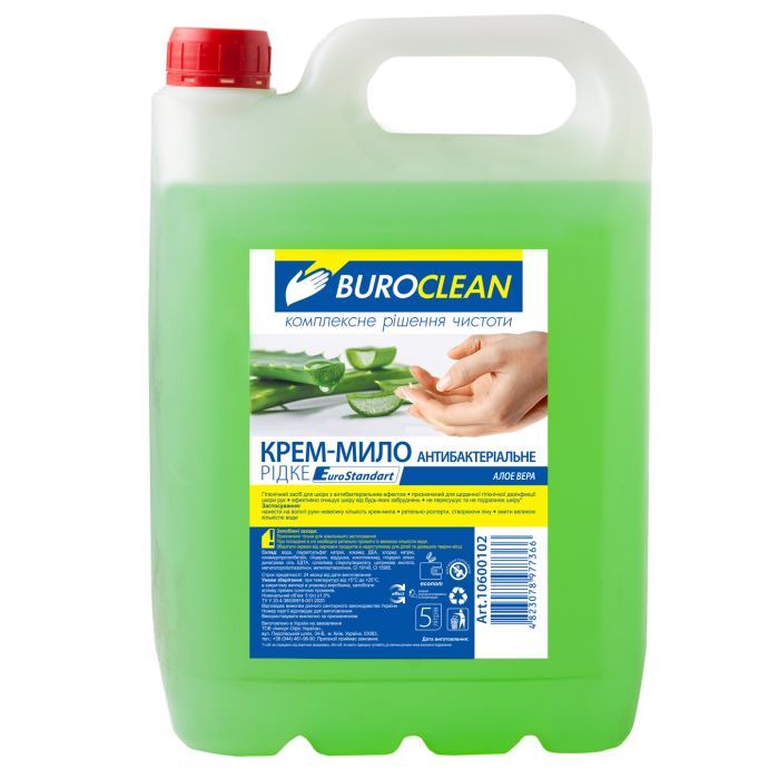 Жидкое мыло Buroclean EuroStandart антибактериальное Алоэ Вера 5 л Фото