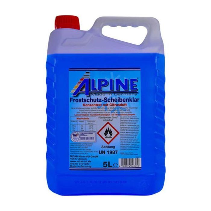 Омыватель автомобильный Alpine концентрат Frostschutz Scheibenklar (-80C) 5л Фото