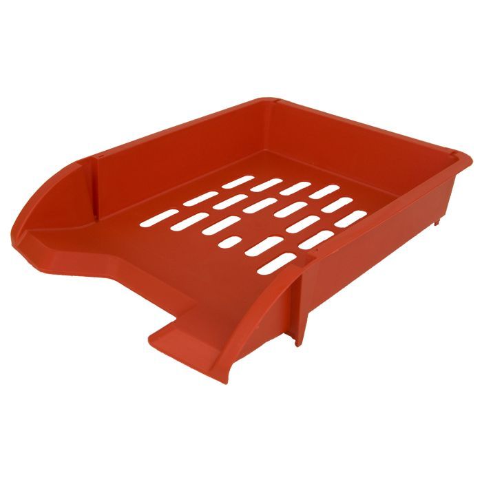 Лоток для бумаг Арника горизонтальный, пластиковый, красный Фото