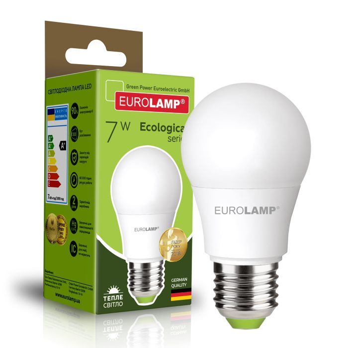 Лампочка Eurolamp LED А50 7W E27 3000K 220V Фото