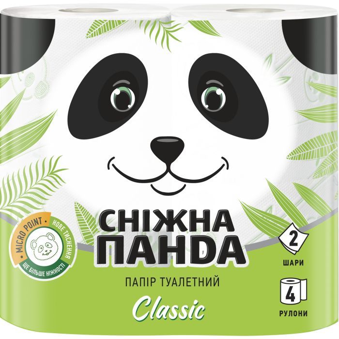 Туалетная бумага Сніжна Панда Classic 2 слоя 4 рулона Фото