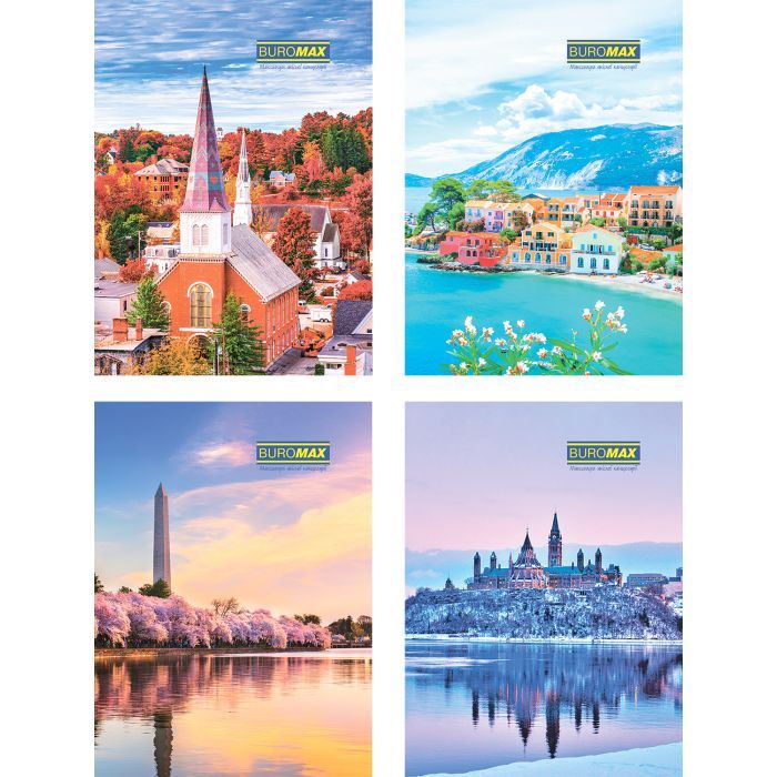 Канцелярская книга Buromax А4 МІСТА/СЕЗОНИ, 96 аркушів, клітинка Фото
