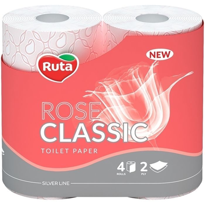 Туалетная бумага Ruta Classic Розовая 2 слоя 4 рулона Фото