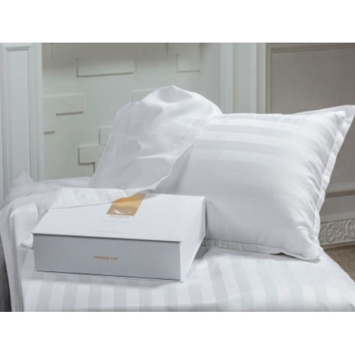 Постельное белье MirSon Сатин Premium-страйп Royal Pearl 200х220 Фото
