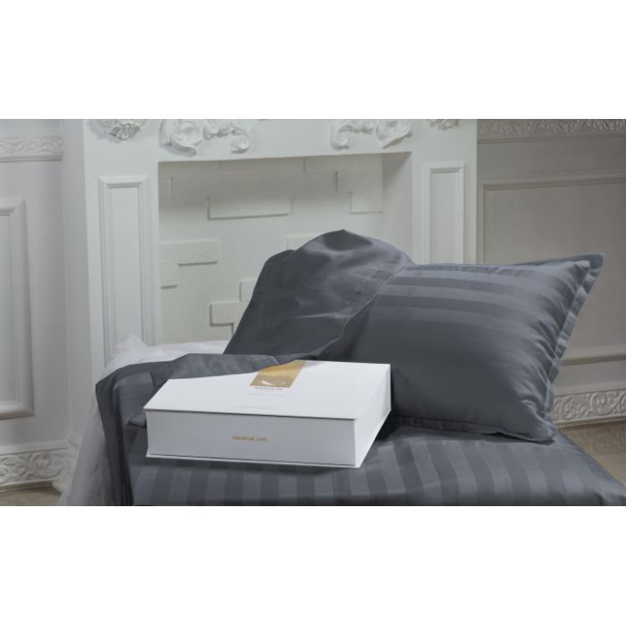 Постельное белье MirSon Сатин Premium Жаккард Graphite 143х210 Фото