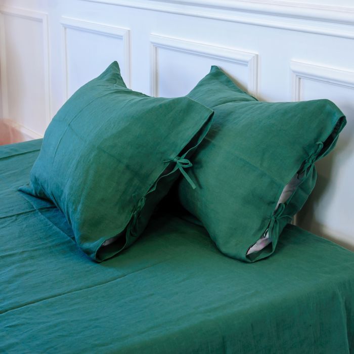 Наволочка MirSon Льон Natural Linen 50х70 Green Apple Фото