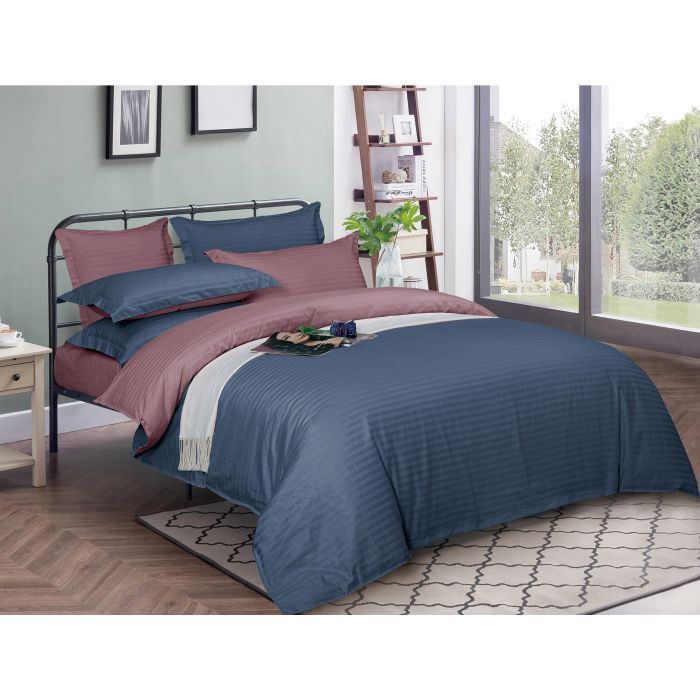 Постельное белье MirSon SatinStripe 30-0020 + 30-0008Lovelin 200х220 Евро Фото
