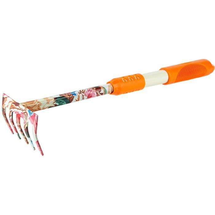 Грабли Flora 5-ти зубые, orange, TPR Фото