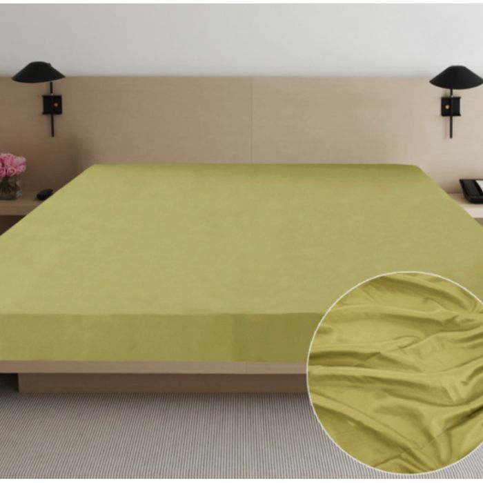 Простынь Ярослав сатин 05 оливковый 200х220 Фото