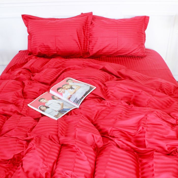 Пододеяльник MirSon Satin Stripe 30-0018 Red 143х210 см Фото