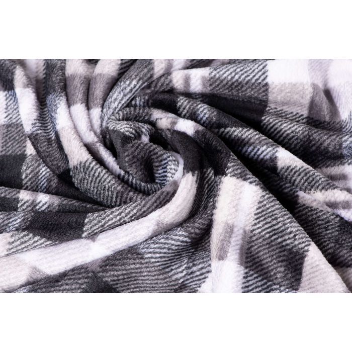 Плед Ardesto Flannel клітинка сіра, 200х220 см Фото 11