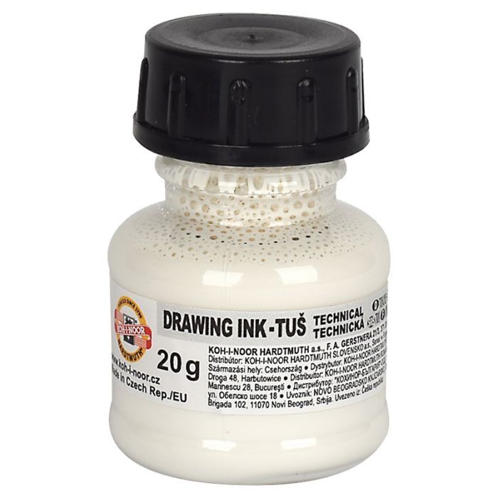 Тушь для черчения Koh-i-Noor 20г белая Фото