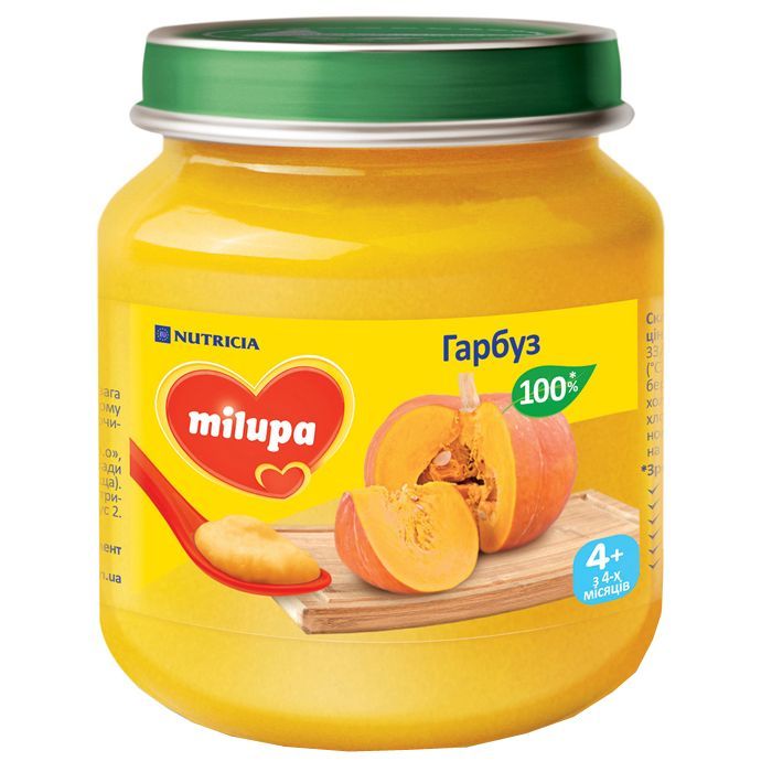 Детское пюре Milupa Тыква с 4 месяцев 125 г Фото