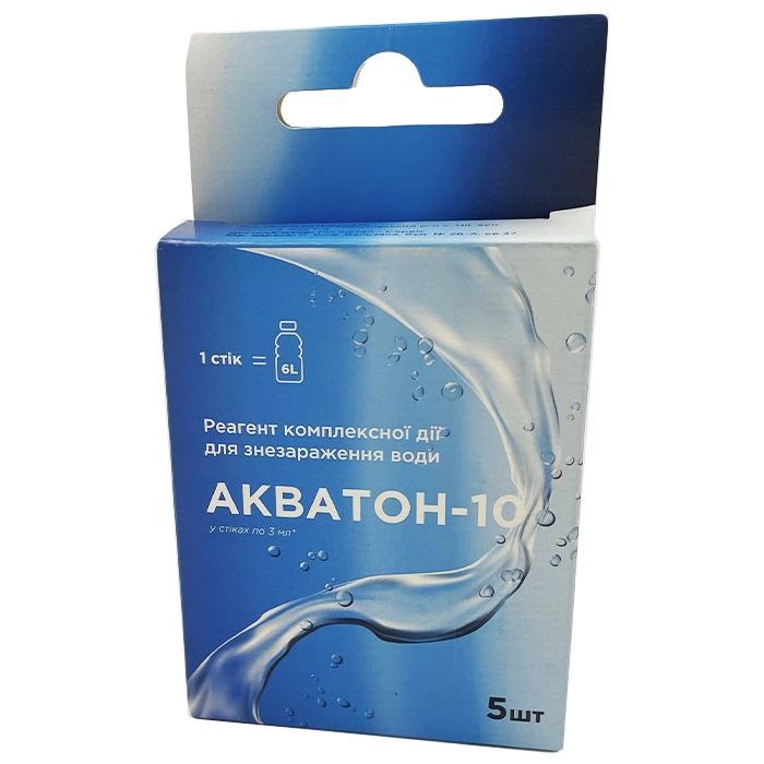 Средство для обеззараживания воды Poputchik "Акватон-10" 5 шт Box Фото