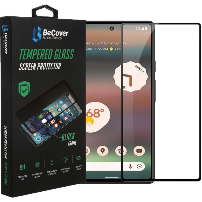 Стекло защитное BeCover Google Pixel 6A Black Фото
