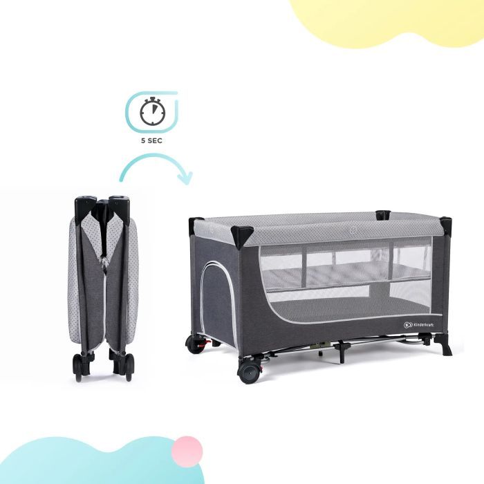 Кроватка Kinderkraft манеж Leody Grey Фото 6